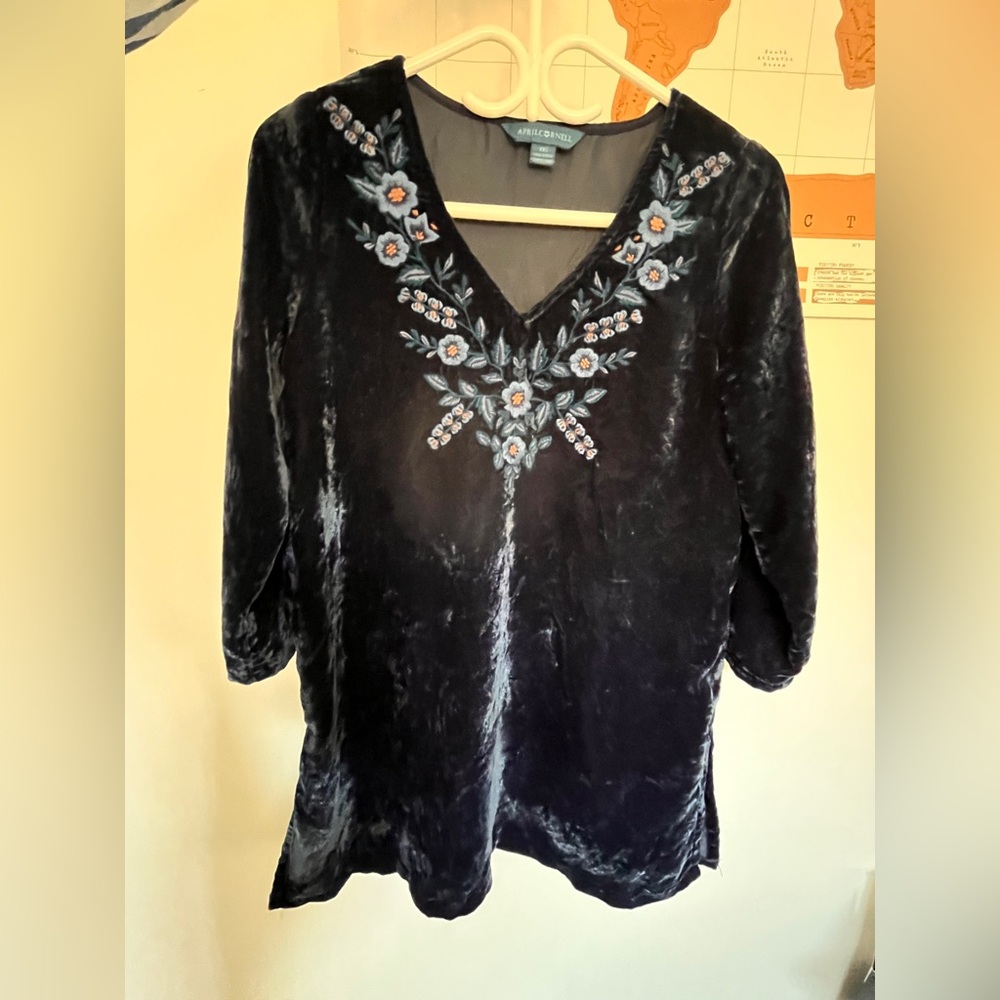 April Cornell crushed velvet tunic dress